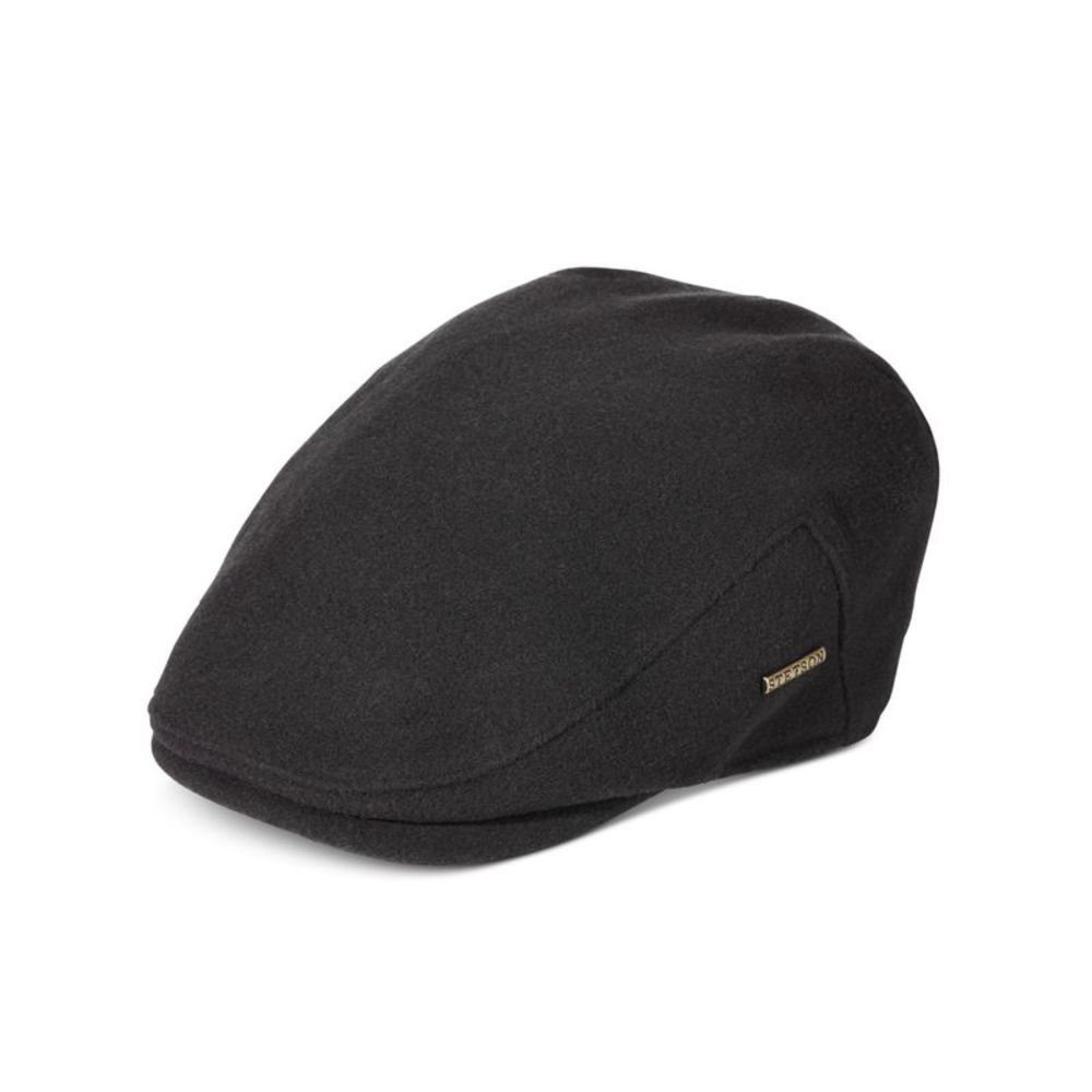 DORFMAN Mens Black Cotton Fitted Wool Blend Ivy Newsboy Cap Cabbie Hat L